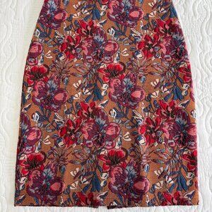 Anthropologie Maeve Golden Bliss Floral Knit Stretch Pencil Skirt - Size Small